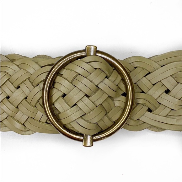 Talbots Woven Braided Leather Wide Belt M - Picture 3 of 10
